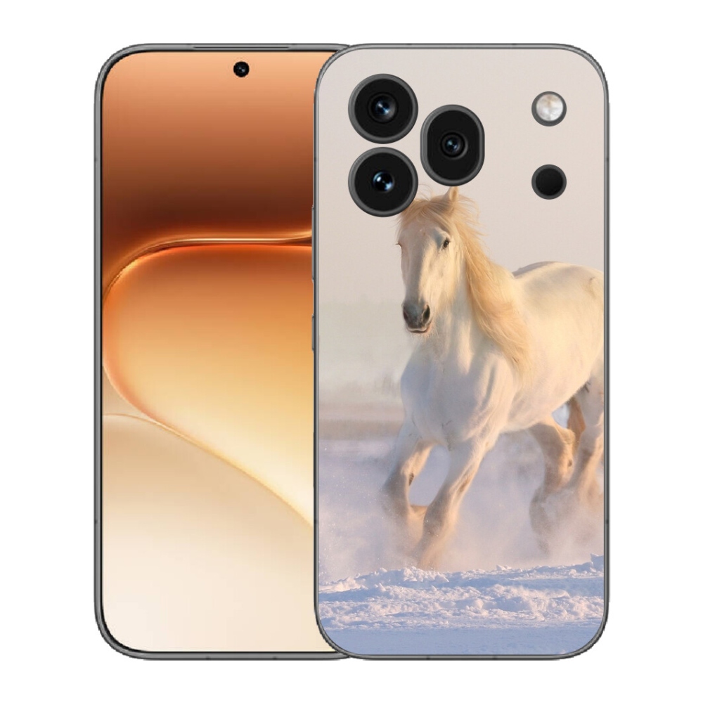 Gelový kryt mmCase na Honor 600 Pro - kůň ve sněhu