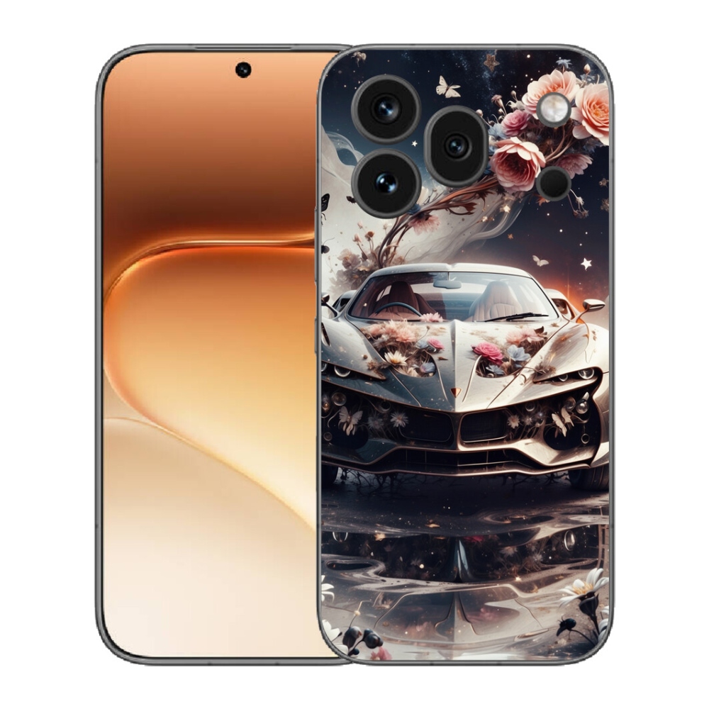 Gelový kryt mmCase na Honor 600 Pro - květinový sportovní vůz
