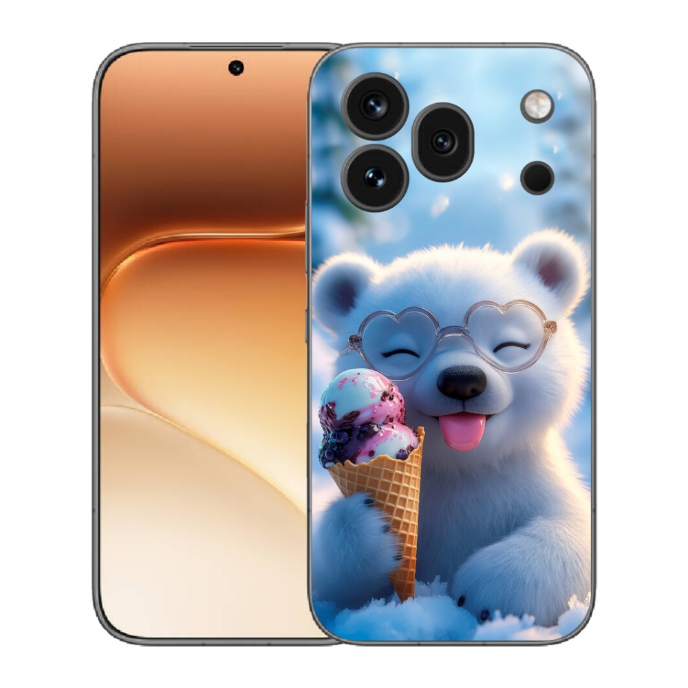 Gelový kryt mmCase na Honor 600 Pro - medvídek se zmrzlinou