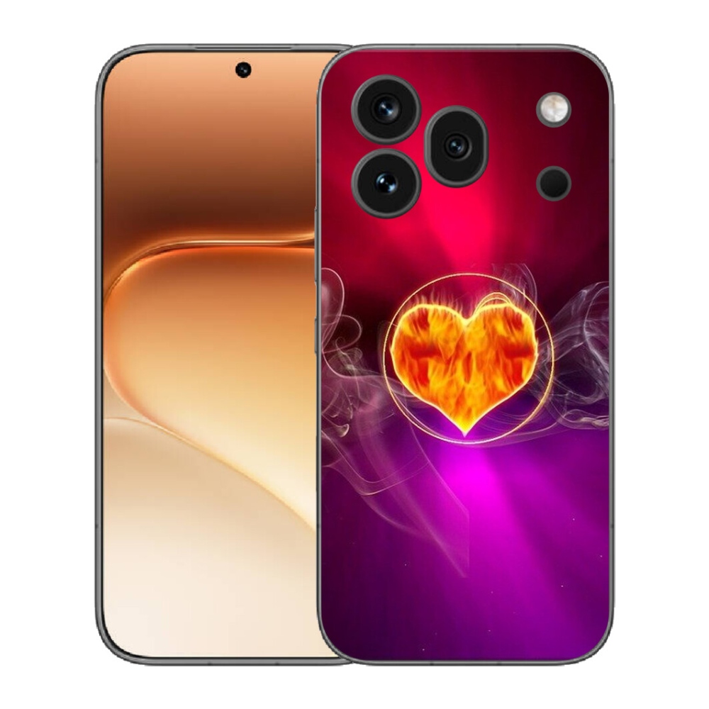 Gelový kryt mmCase na Honor 600 Pro - ohnivé srdce