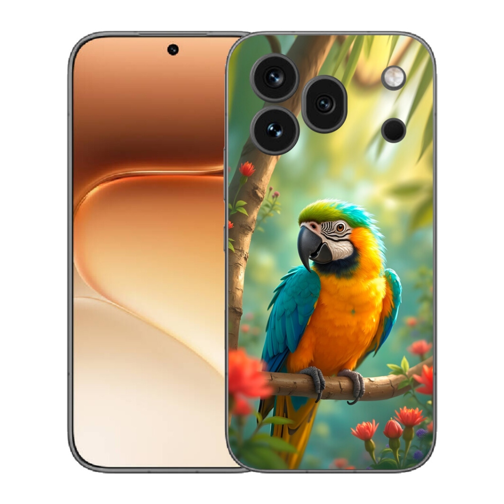 Gelový kryt mmCase na Honor 600 Pro - papoušek ara modrožlutá