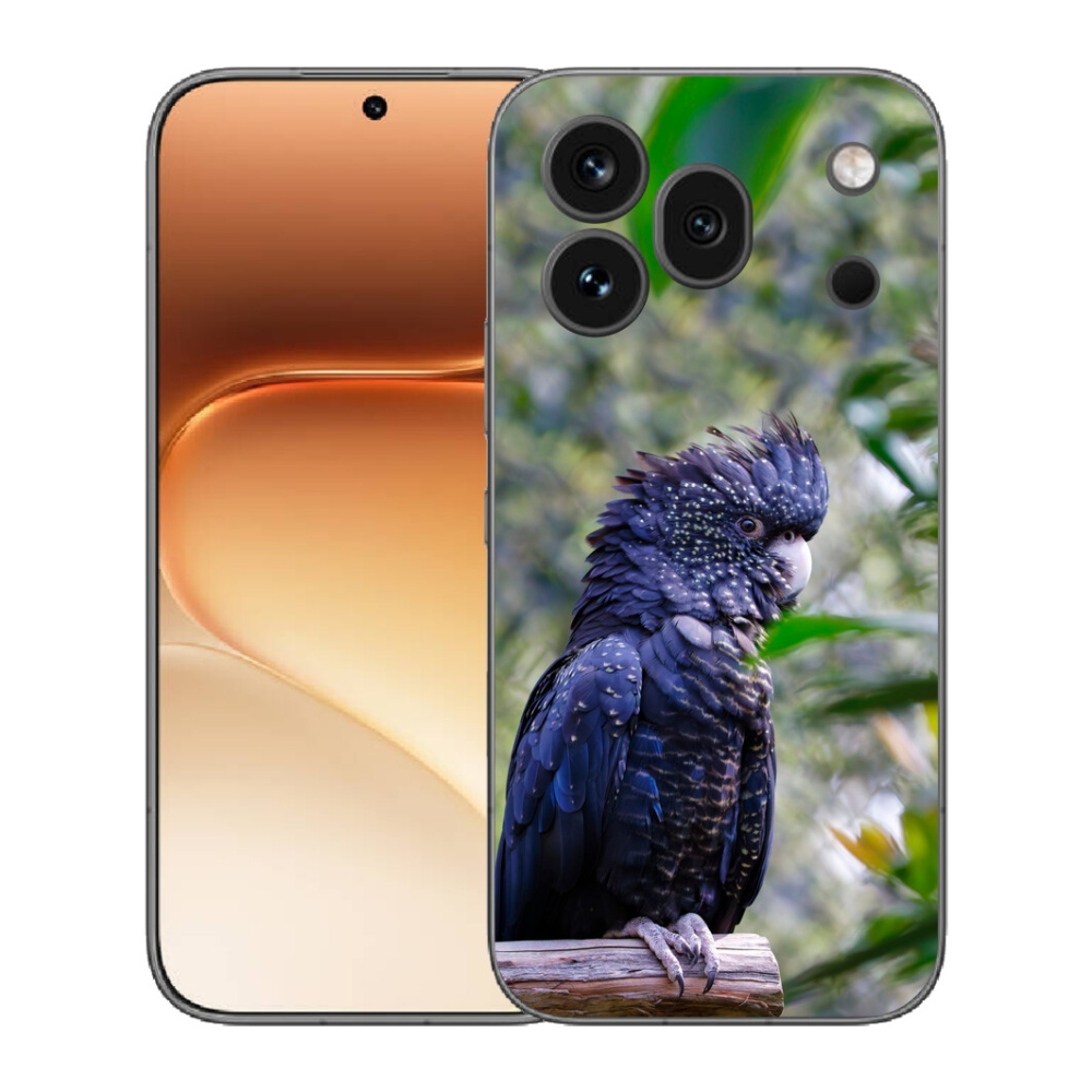 Gelový kryt mmCase na Honor 600 Pro - papoušek kakadu černý