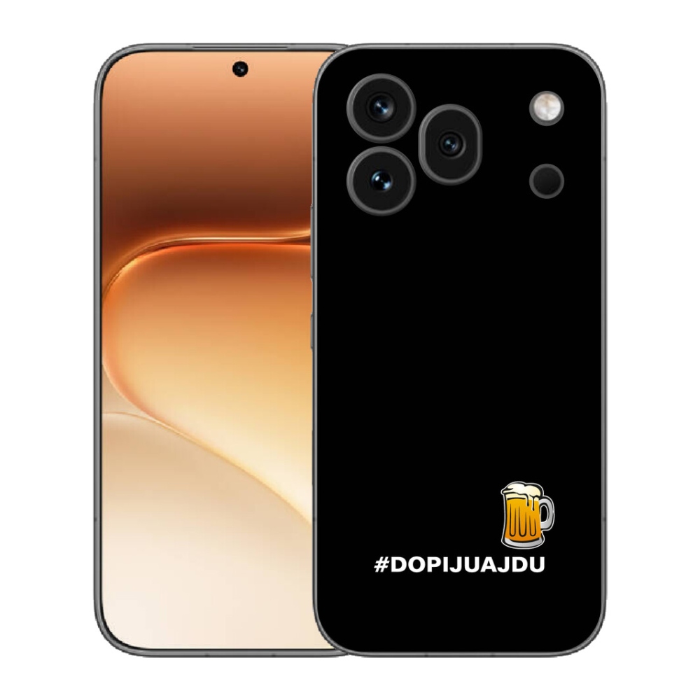 Gelový kryt mmCase na Honor 600 Pro - pivní motiv 1 černé pozadí