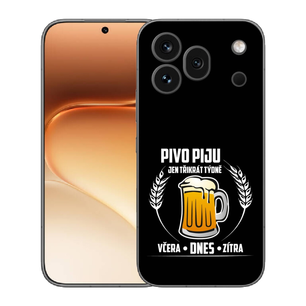 Gelový kryt mmCase na Honor 600 Pro - pivní motiv černé pozadí
