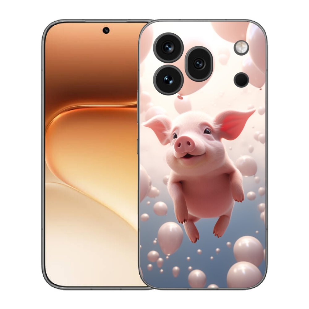 Gelový kryt mmCase na Honor 600 Pro - prasátko s balónky