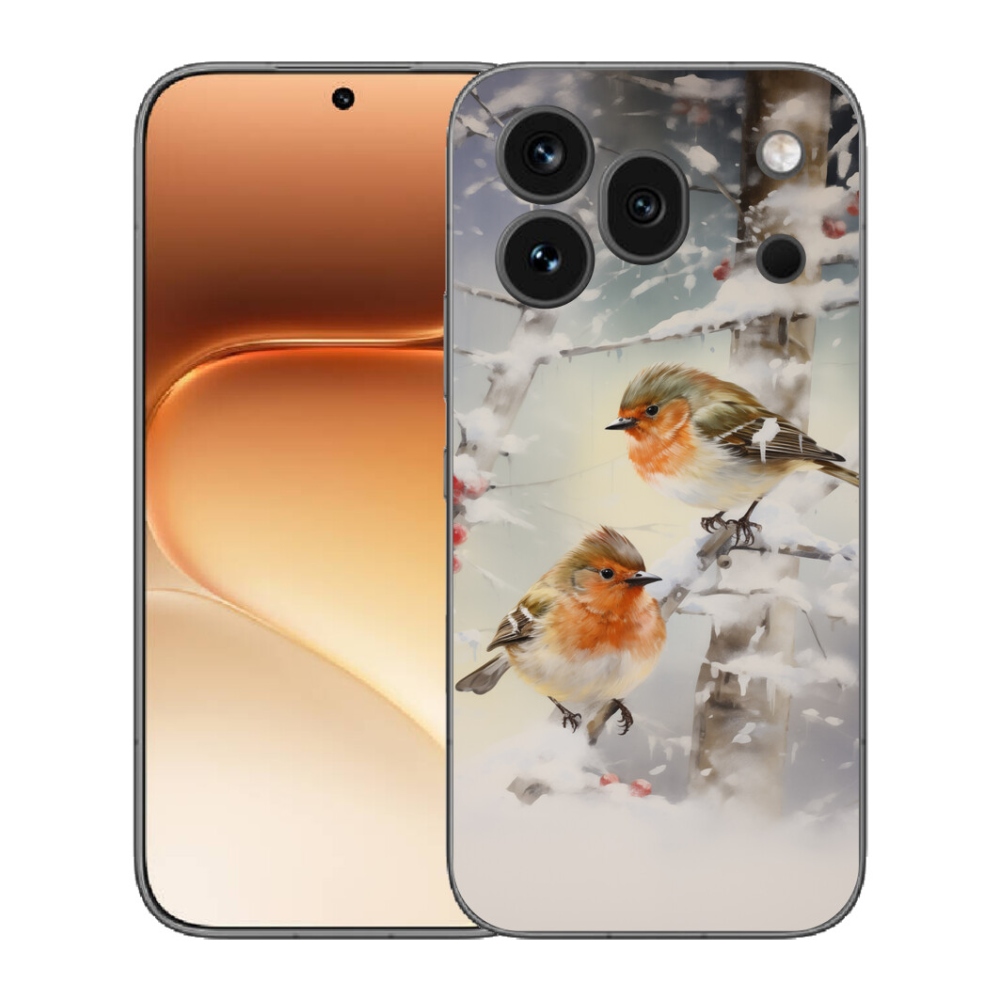 Gelový kryt mmCase na Honor 600 Pro - ptáčci v zimě