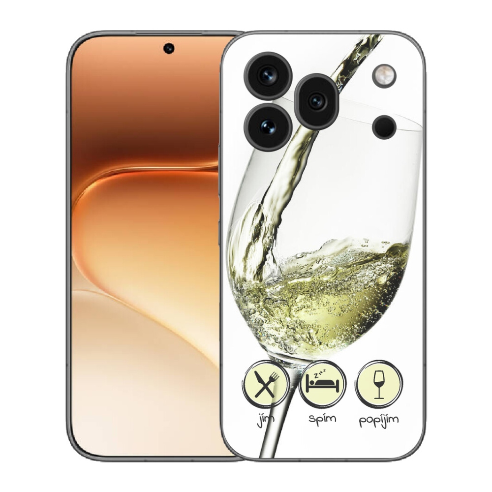 Gelový kryt mmCase na Honor 600 Pro - sklenička vína bílé