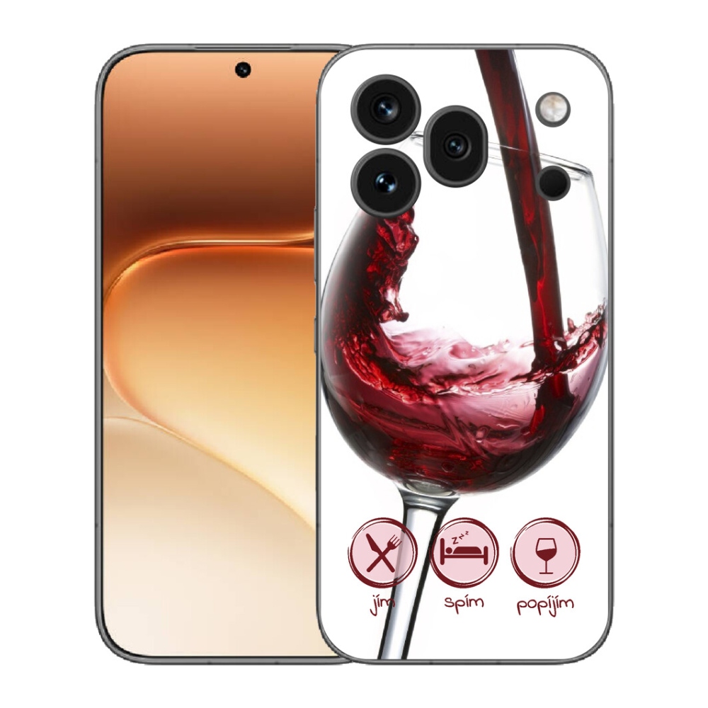 Gelový kryt mmCase na Honor 600 Pro - sklenička vína červené