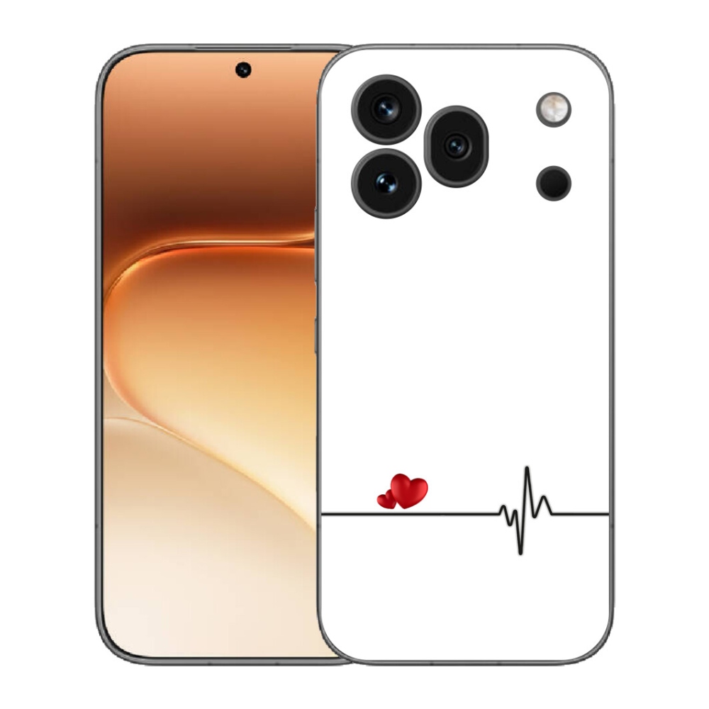Gelový kryt mmCase na Honor 600 Pro - srdce a tep bílé pozadí