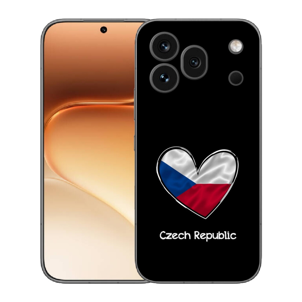 Gelový kryt mmCase na Honor 600 Pro - vlajka srdce černé pozadí