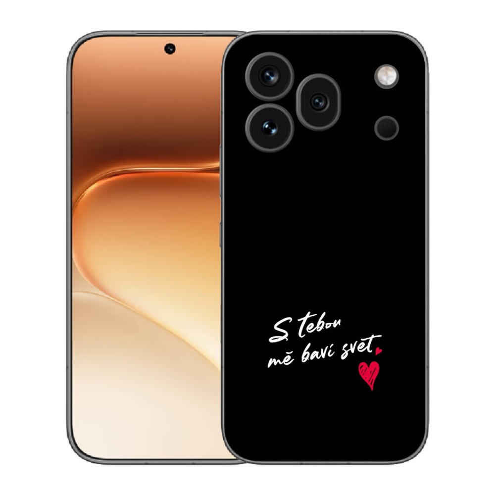Gelový kryt mmCase na Honor 600 Pro - zamilovaný text 1 černé pozadí