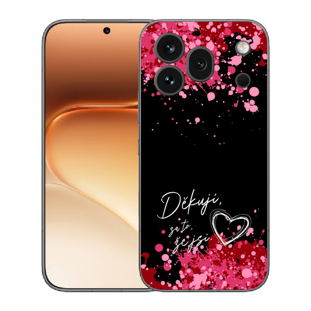 Gelový kryt mmCase na Honor 600 Pro - zamilovaný text 2 černé pozadí