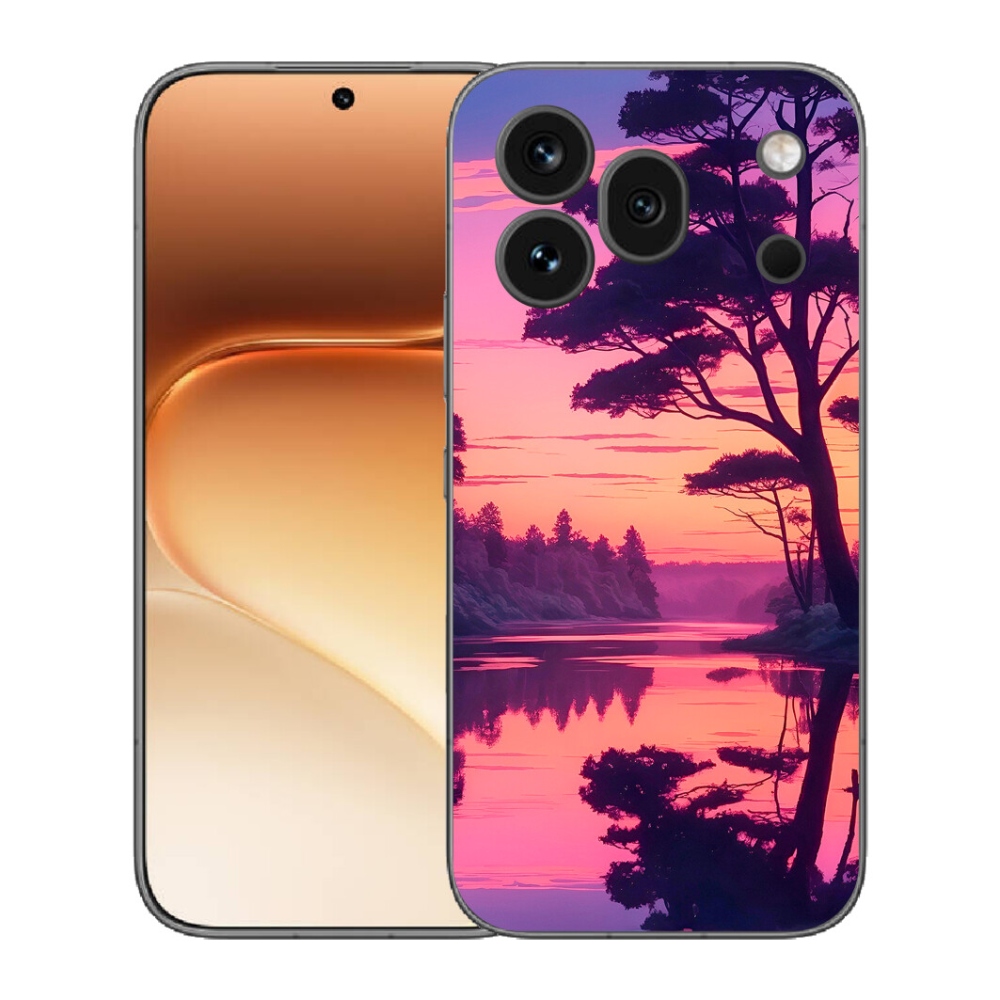 Gelový kryt mmCase na Honor 600 Pro - západ slunce nad jezerem