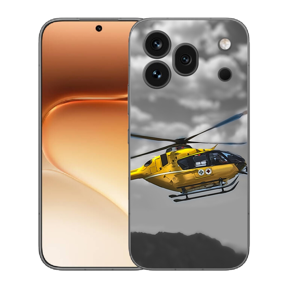 Gelový kryt mmCase na Honor 600 Pro - žlutá helikoptéra