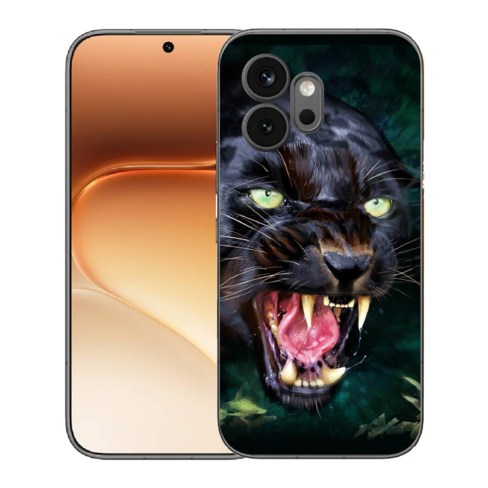 Gelový kryt mmCase na Honor 600 - rozzuřený černý panter