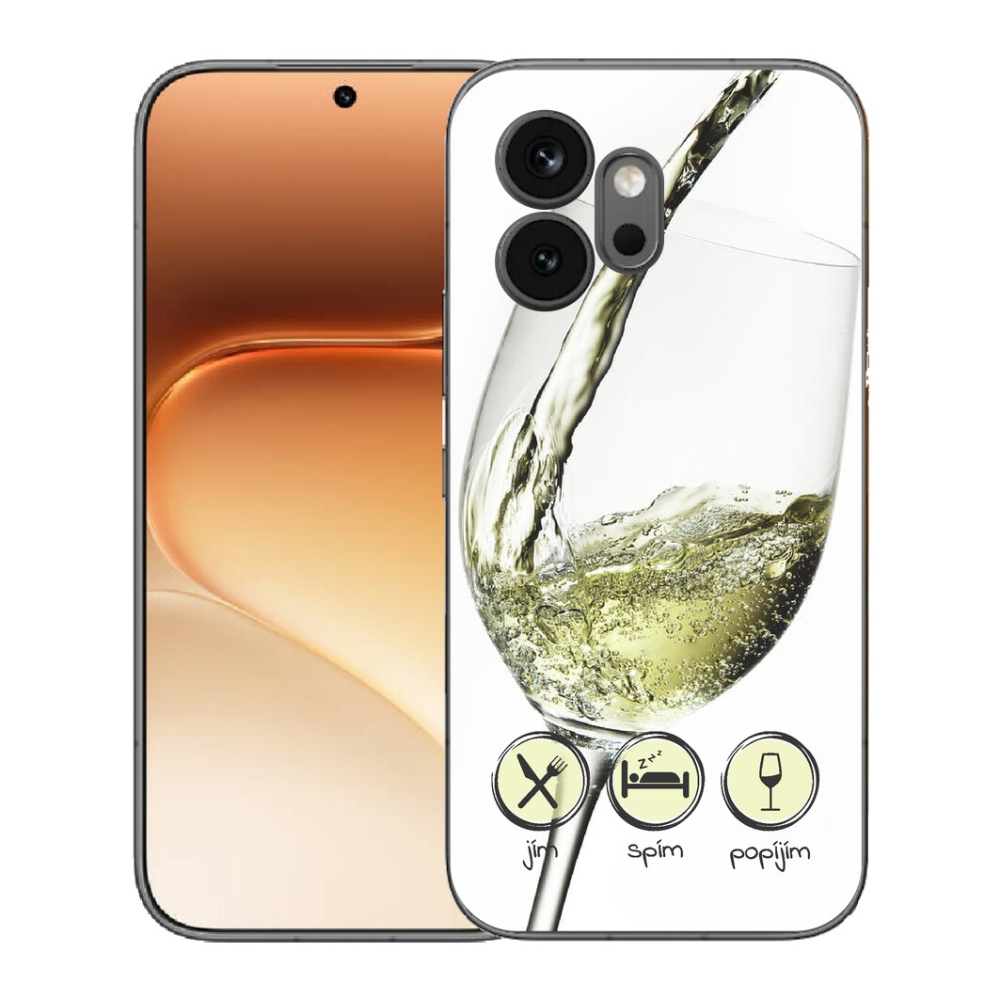 Gelový kryt mmCase na Honor 600 - sklenička vína bílé