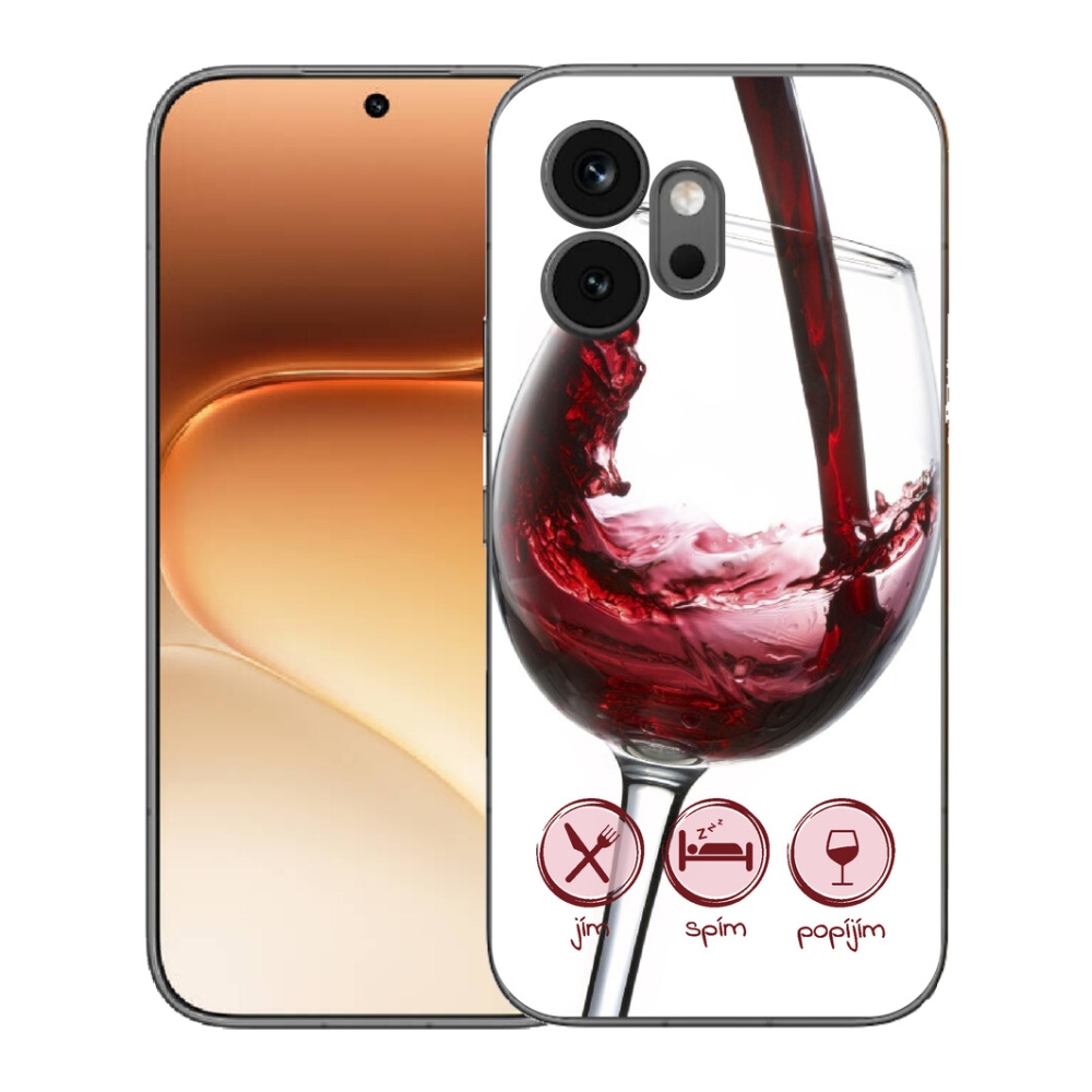 Gelový kryt mmCase na Honor 600 - sklenička vína červené