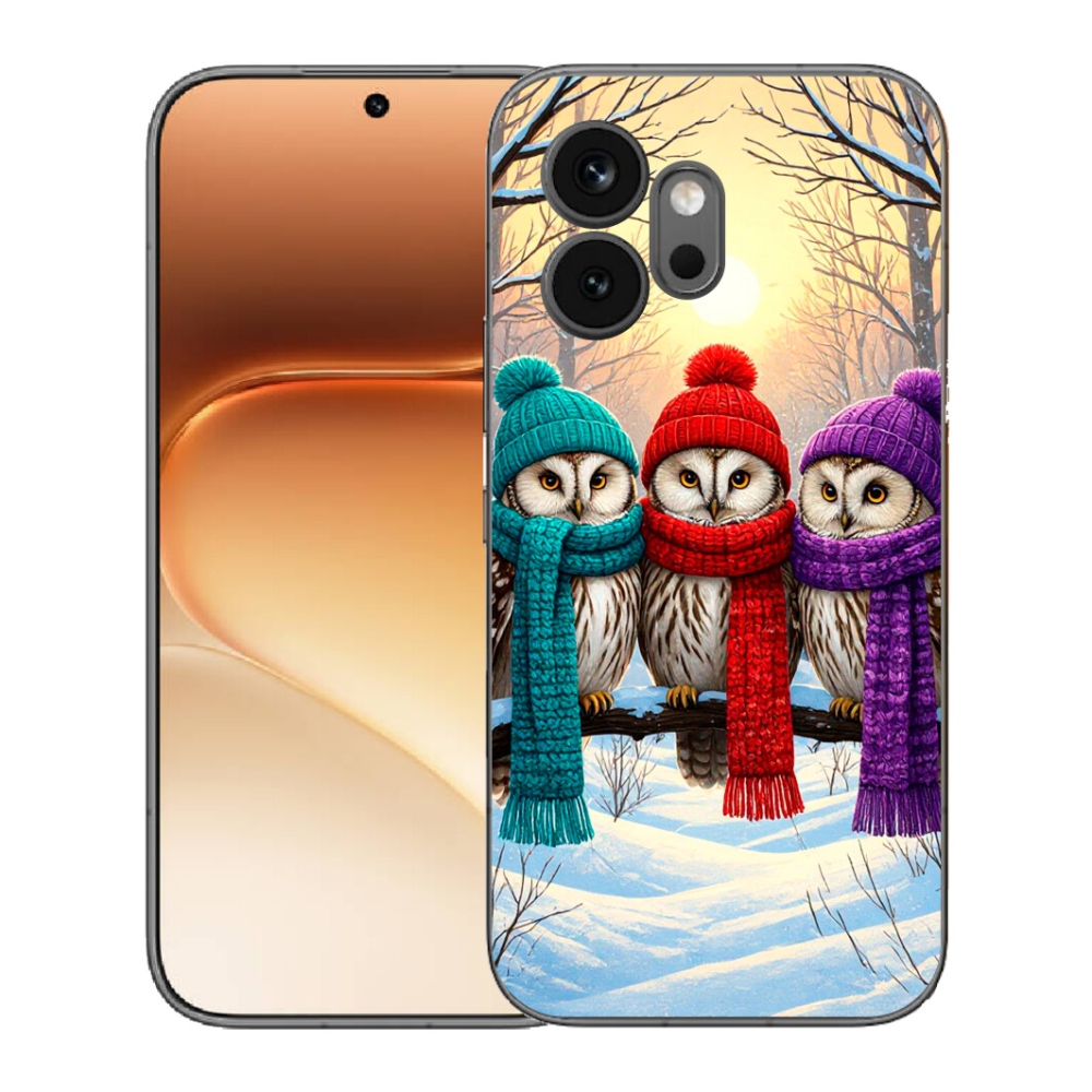 Gelový kryt mmCase na Honor 600 - soví přátelé