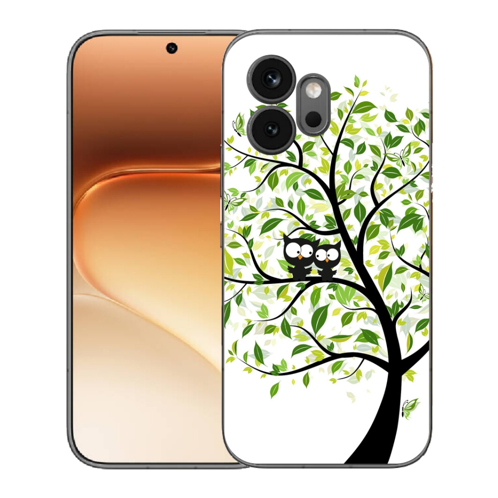 Gelový kryt mmCase na Honor 600 - sovičky na stromě