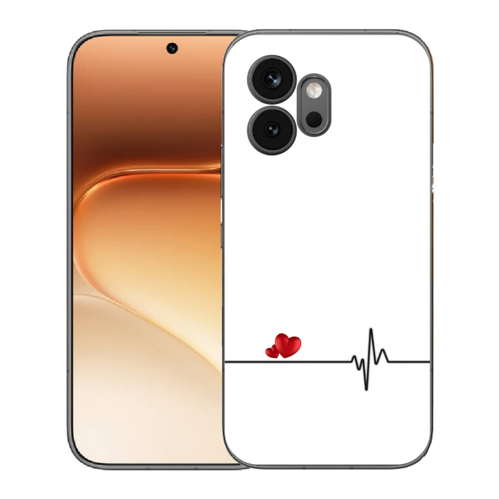 Gelový kryt mmCase na Honor 600 - srdce a tep bílé pozadí