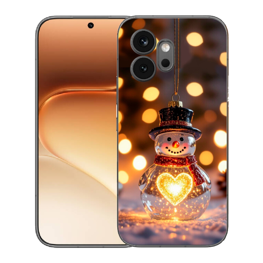 Gelový kryt mmCase na Honor 600 - svítící vánoční sněhulák