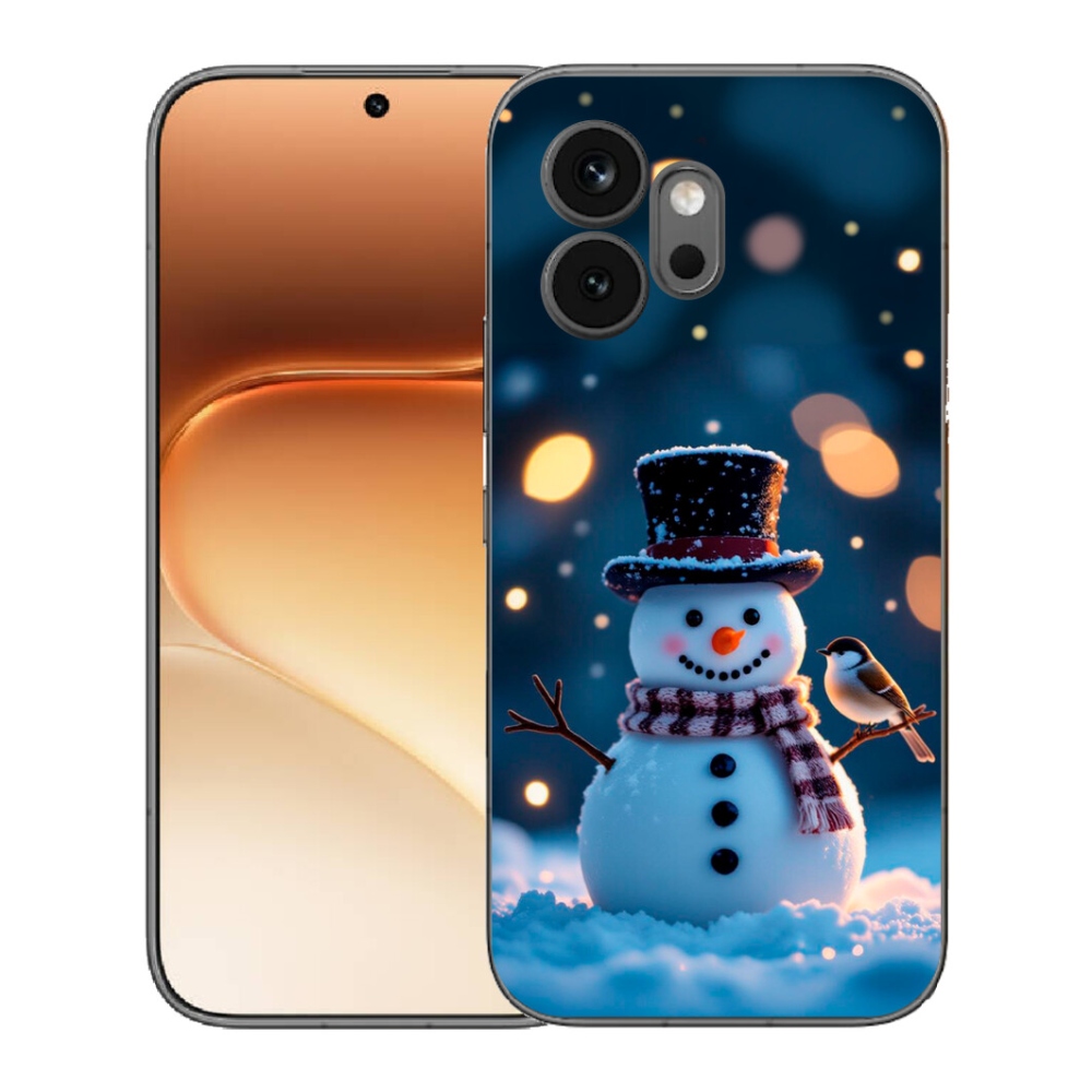 Gelový kryt mmCase na Honor 600 - vánoční sněhulák