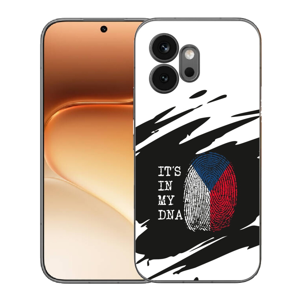 Gelový kryt mmCase na Honor 600 - vlajka otisk prstu černobílé pozadí