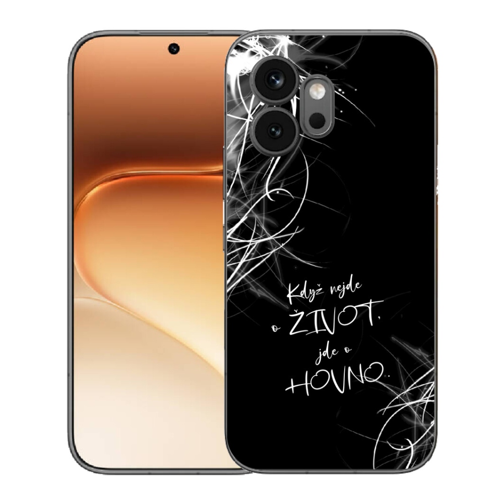 Gelový kryt mmCase na Honor 600 - vtipný text 16 černé pozadí