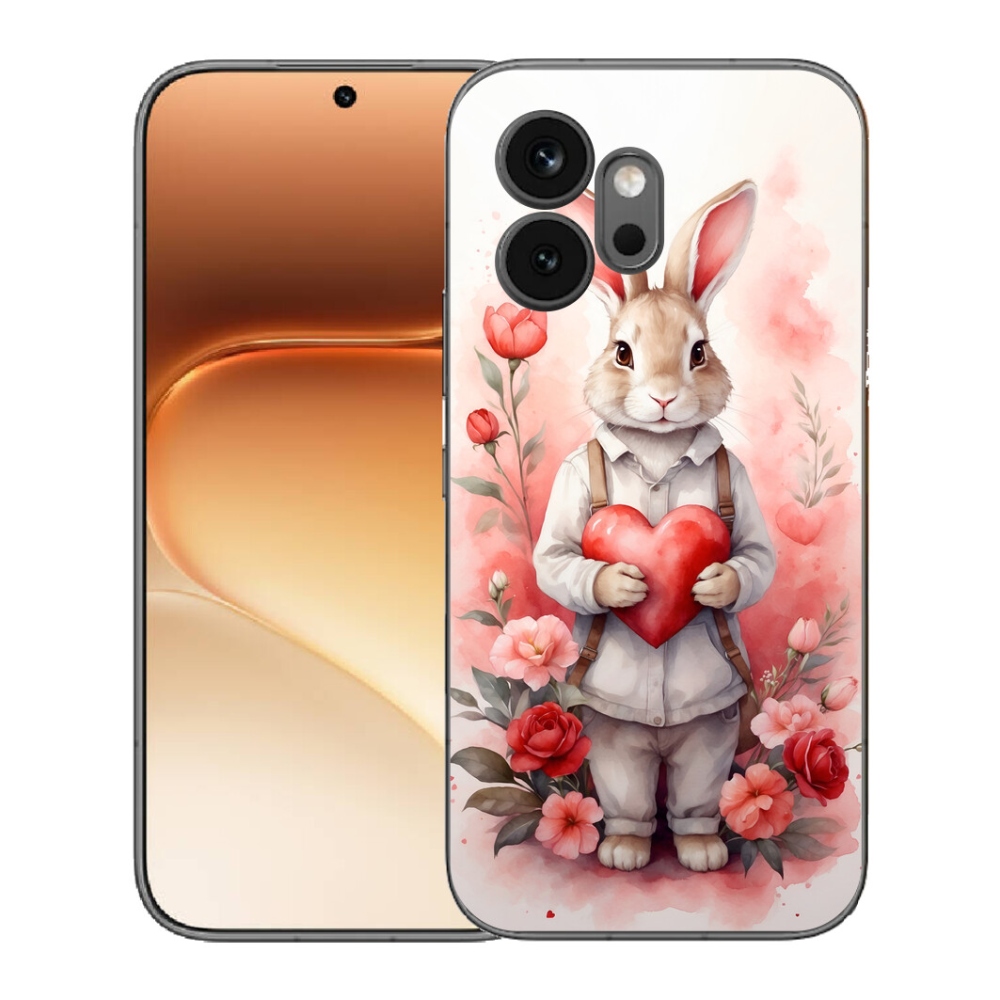 Gelový kryt mmCase na Honor 600 - zajíc se srdíčkem