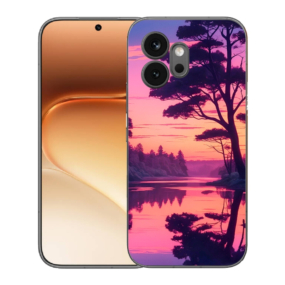 Gelový kryt mmCase na Honor 600 - západ slunce nad jezerem