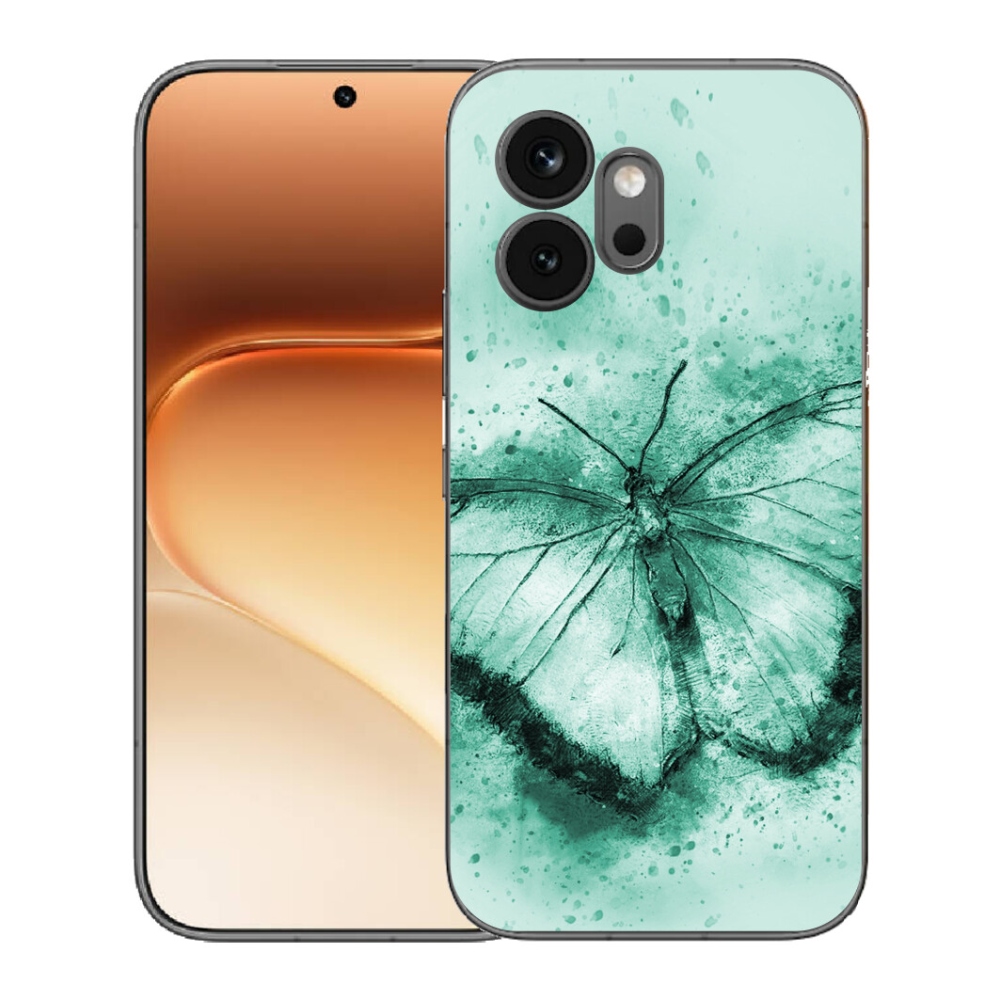 Gelový kryt mmCase na Honor 600 - zelený motýl