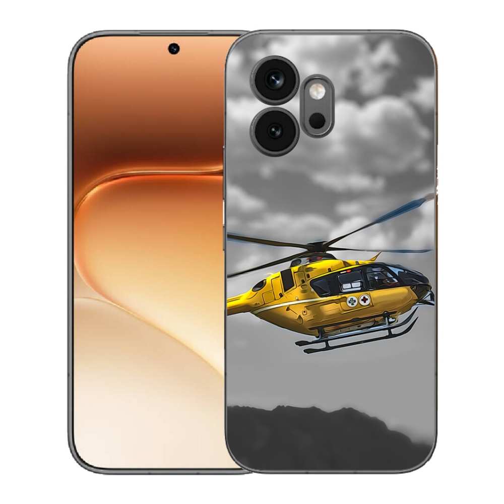 Gelový kryt mmCase na Honor 600 - žlutá helikoptéra