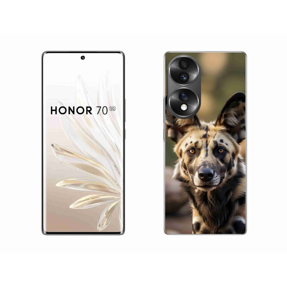 Gelový kryt mmCase na Honor 70 - africký divoký pes