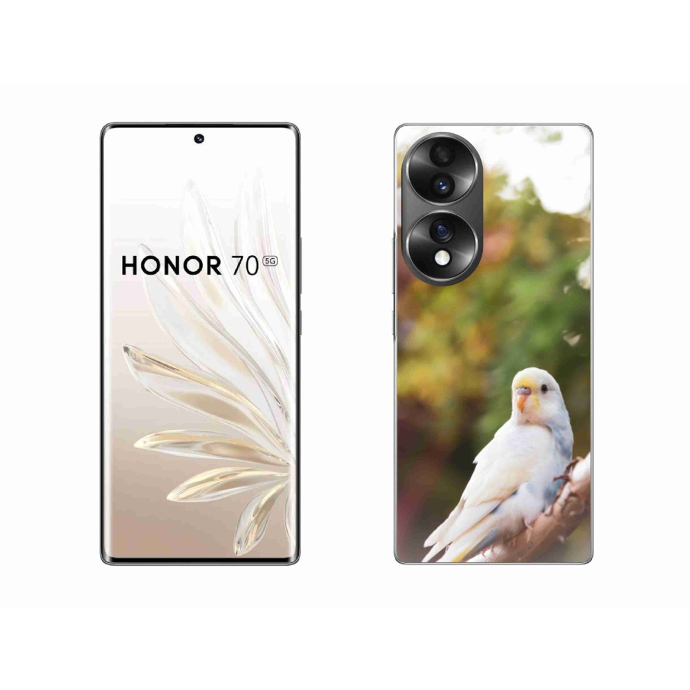 Gelový kryt mmCase na Honor 70 - andulka bílá