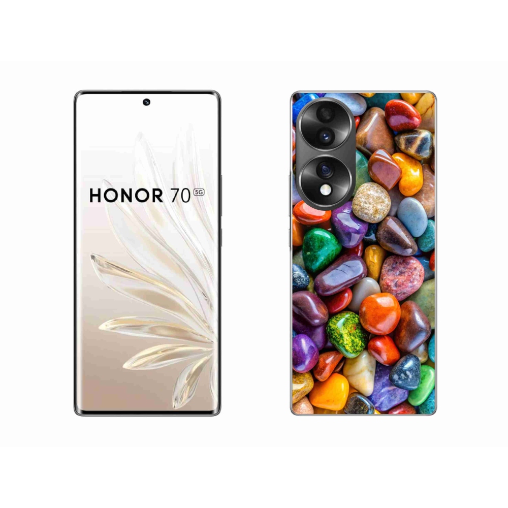 Gelový kryt mmCase na Honor 70 - barevné kamínky
