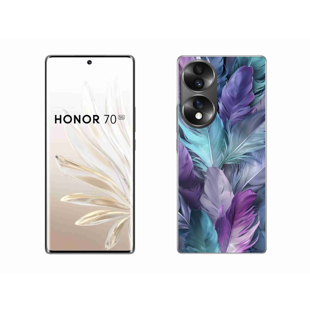 Gelový kryt mmCase na Honor 70 - barevné peří 2