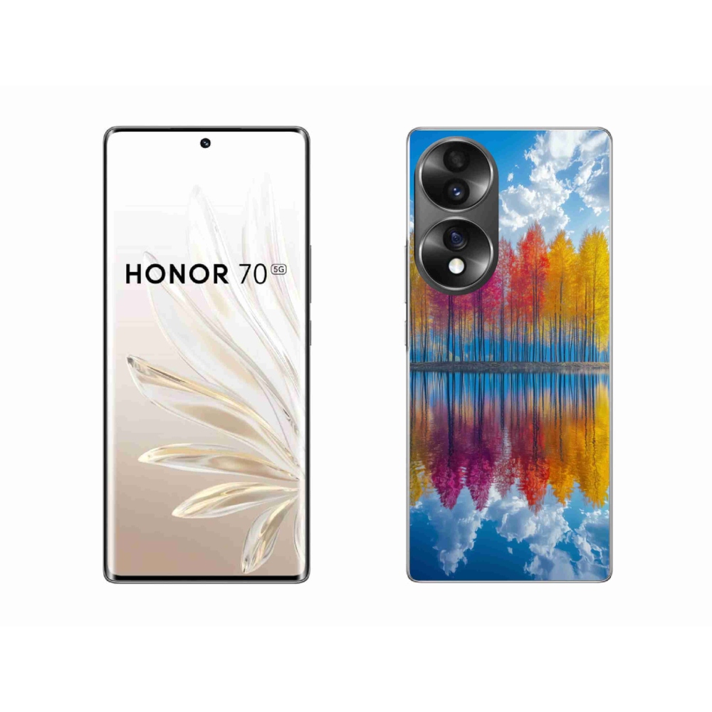 Gelový kryt mmCase na Honor 70 - barevné stromy