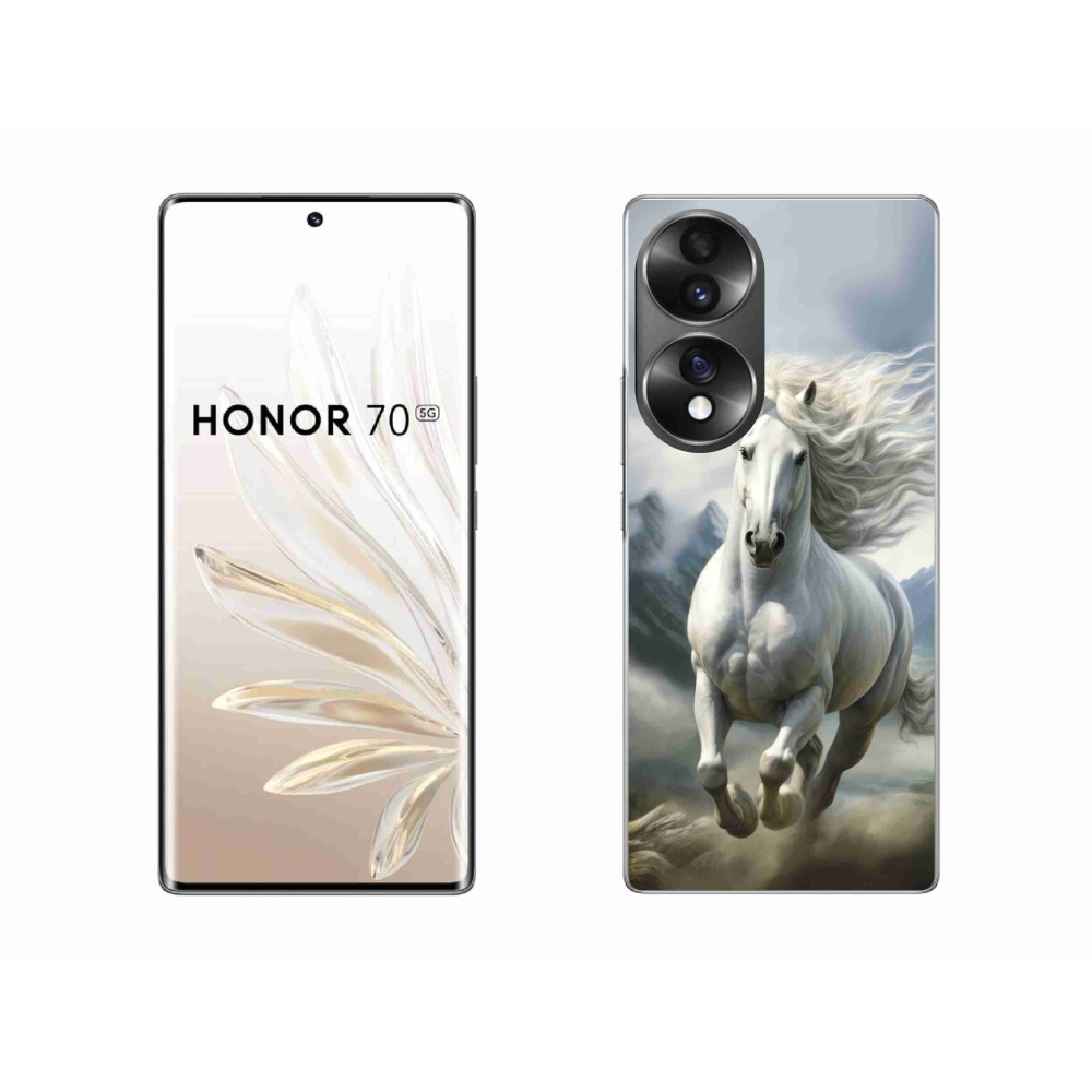 Gelový kryt mmCase na Honor 70 - běžící bílý kůň 3
