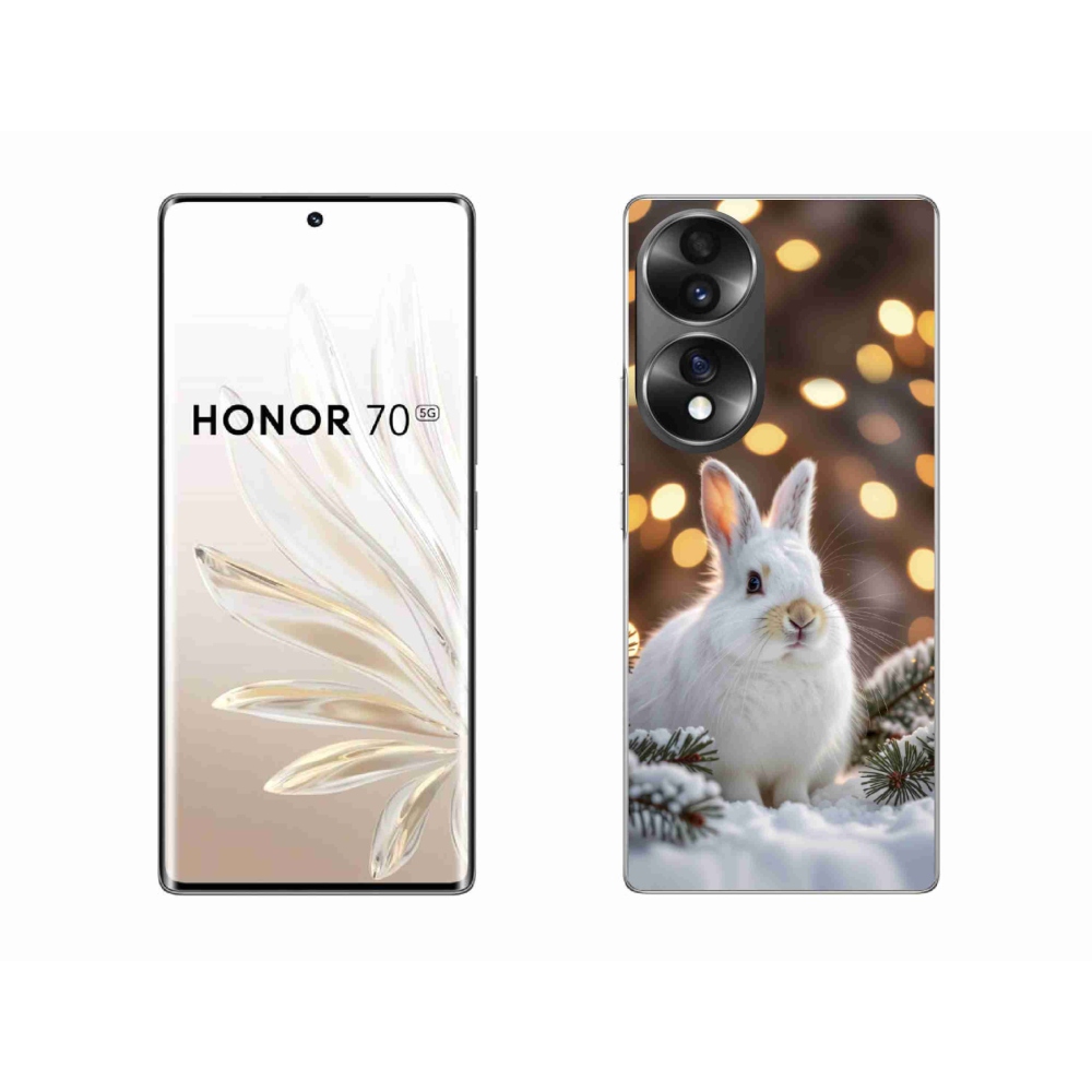 Gelový kryt mmCase na Honor 70 - bílý zajíc