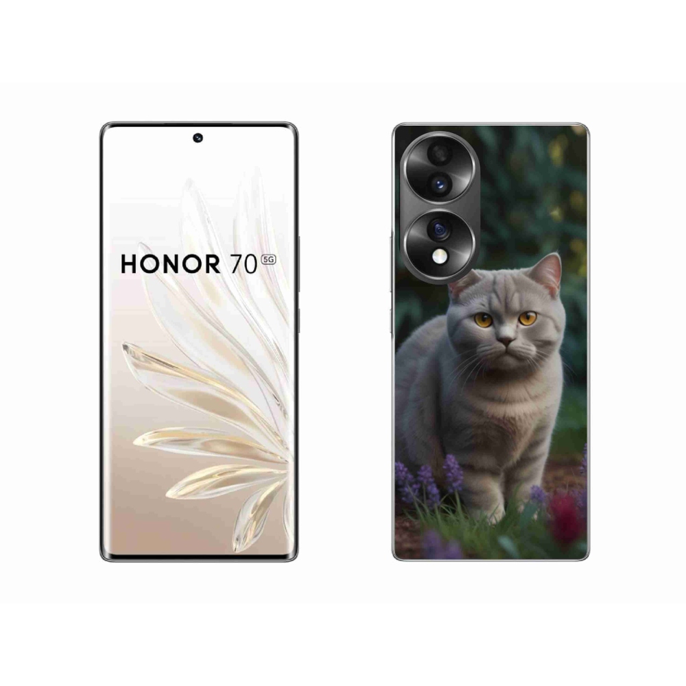 Gelový kryt mmCase na Honor 70 - britská kočka