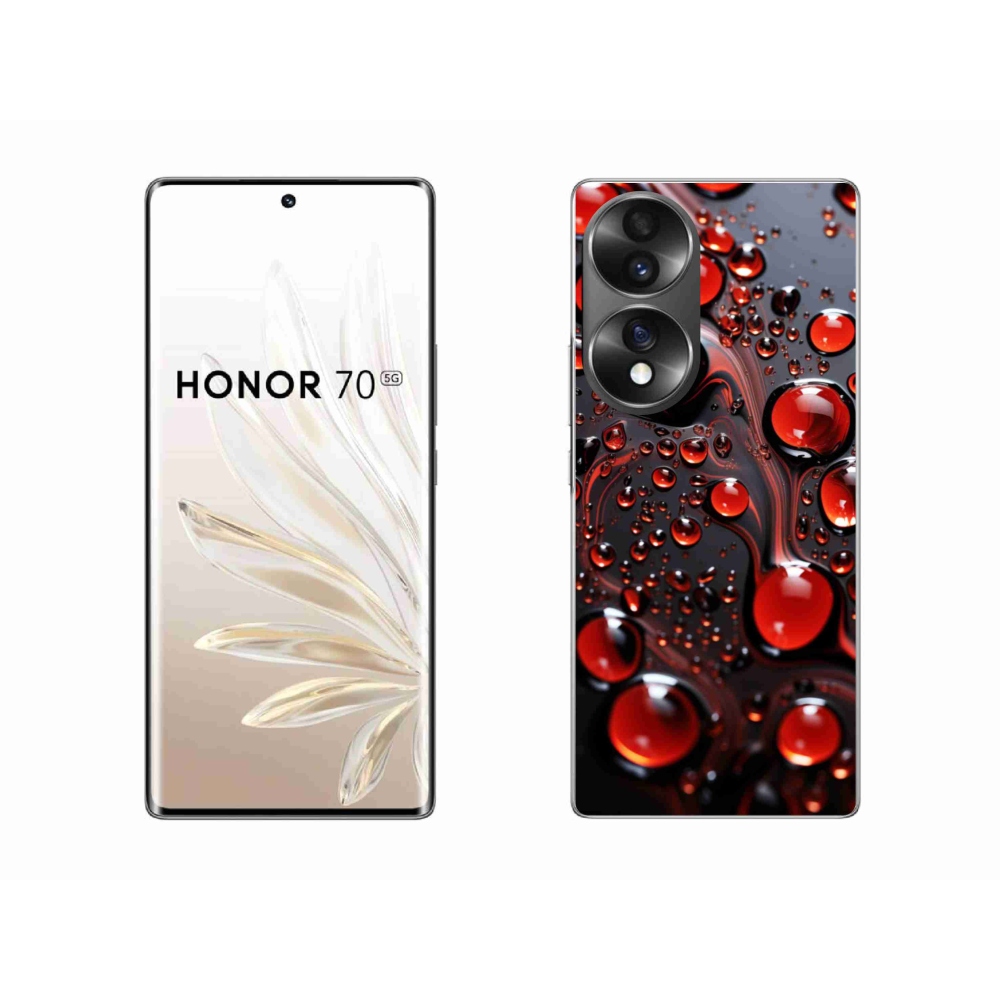 Gelový kryt mmCase na Honor 70 - červené kapky 2