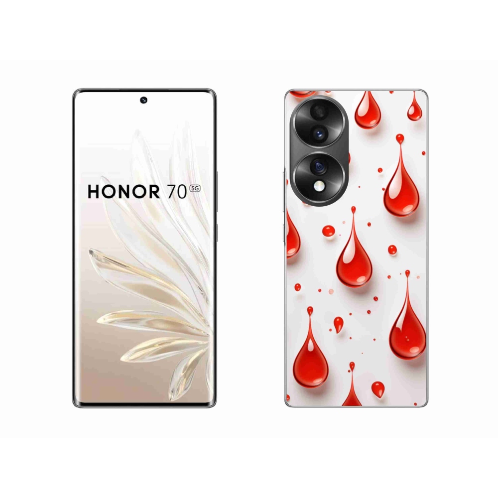 Gelový kryt mmCase na Honor 70 - červené kapky