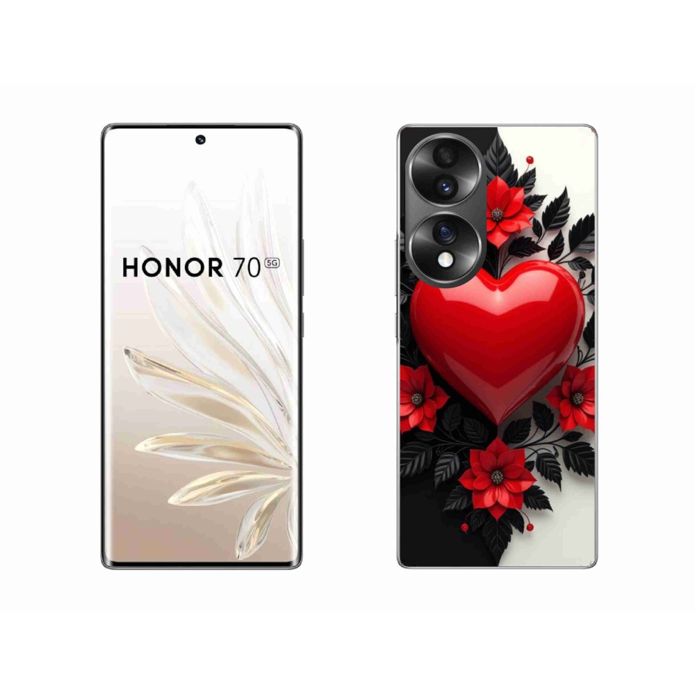 Gelový kryt mmCase na Honor 70 - červené srdce