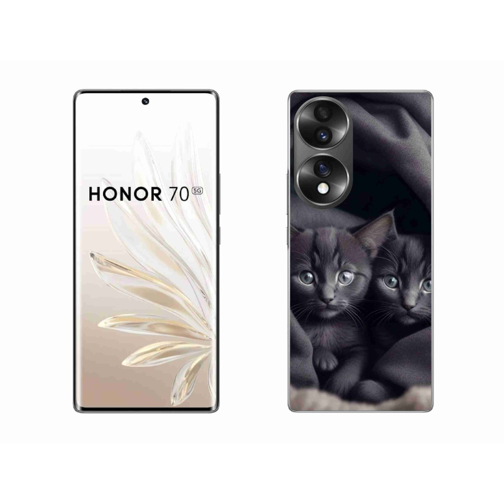 Gelový kryt mmCase na Honor 70 - kočičí duo