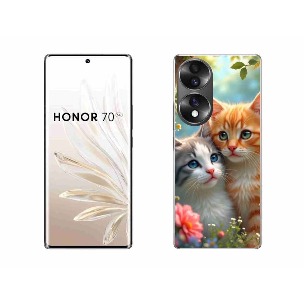 Gelový kryt mmCase na Honor 70 - kočičí láska 2