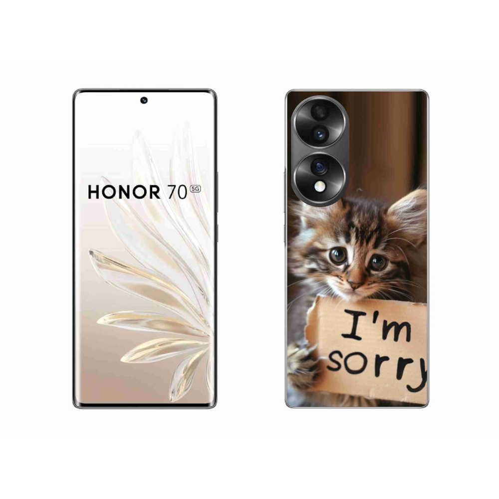 Gelový kryt mmCase na Honor 70 - kočíčí omluva