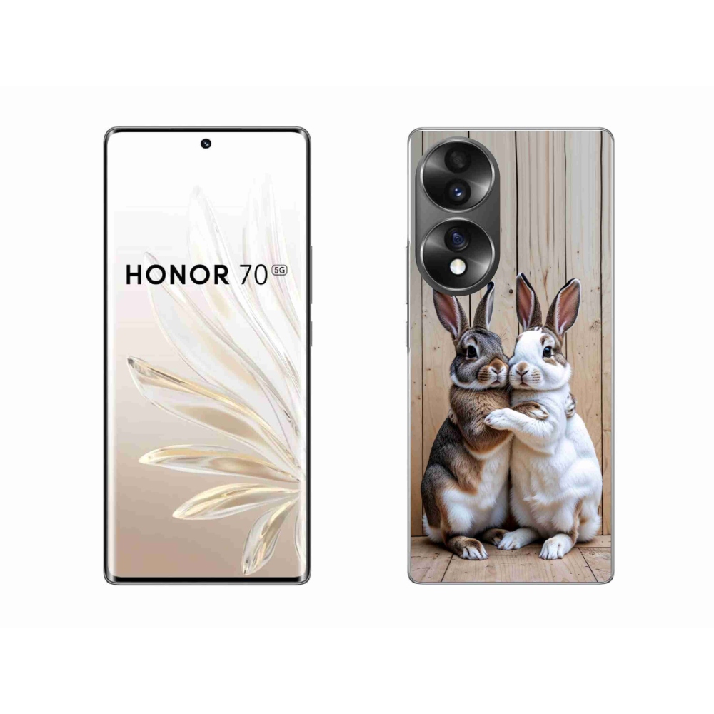 Gelový kryt mmCase na Honor 70 - králičí pár
