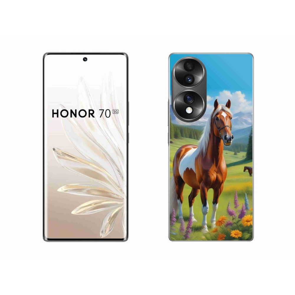 Gelový kryt mmCase na Honor 70 - kůň na louce