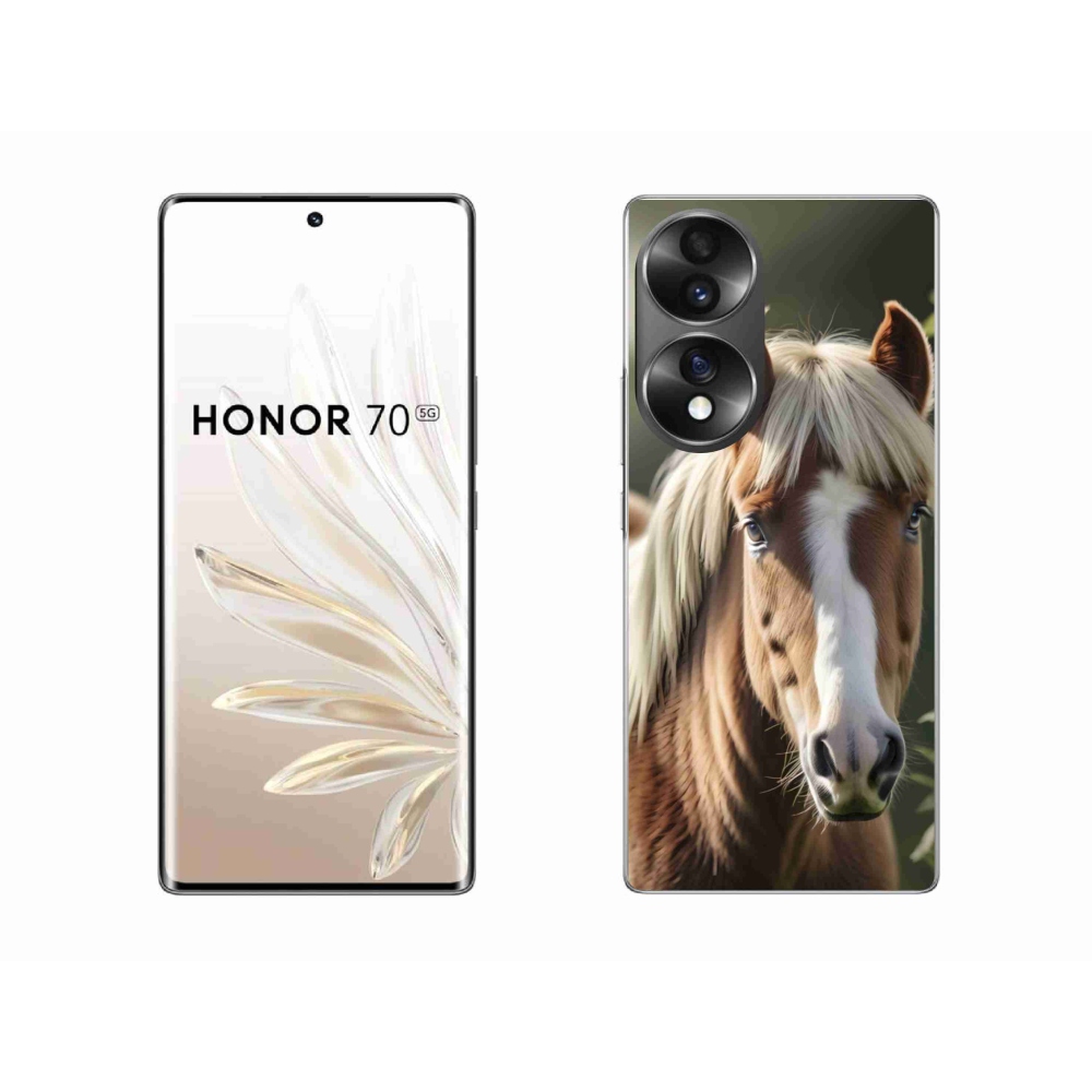 Gelový kryt mmCase na Honor 70 - kůň se světlou hřívou