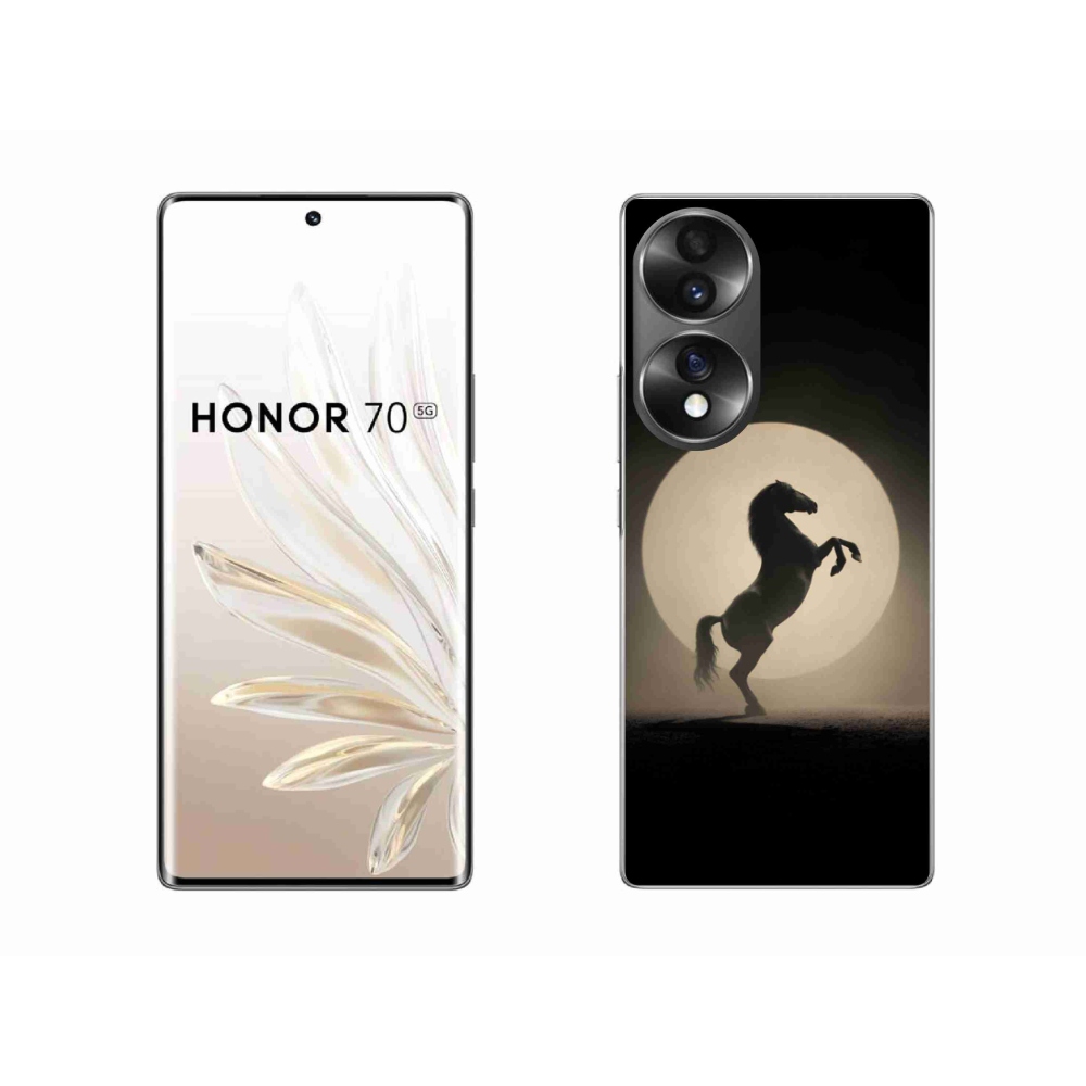 Gelový kryt mmCase na Honor 70 - kůň v siluetě